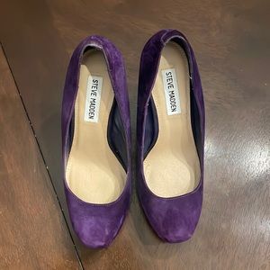 Purple, suede Steve Madden platform
